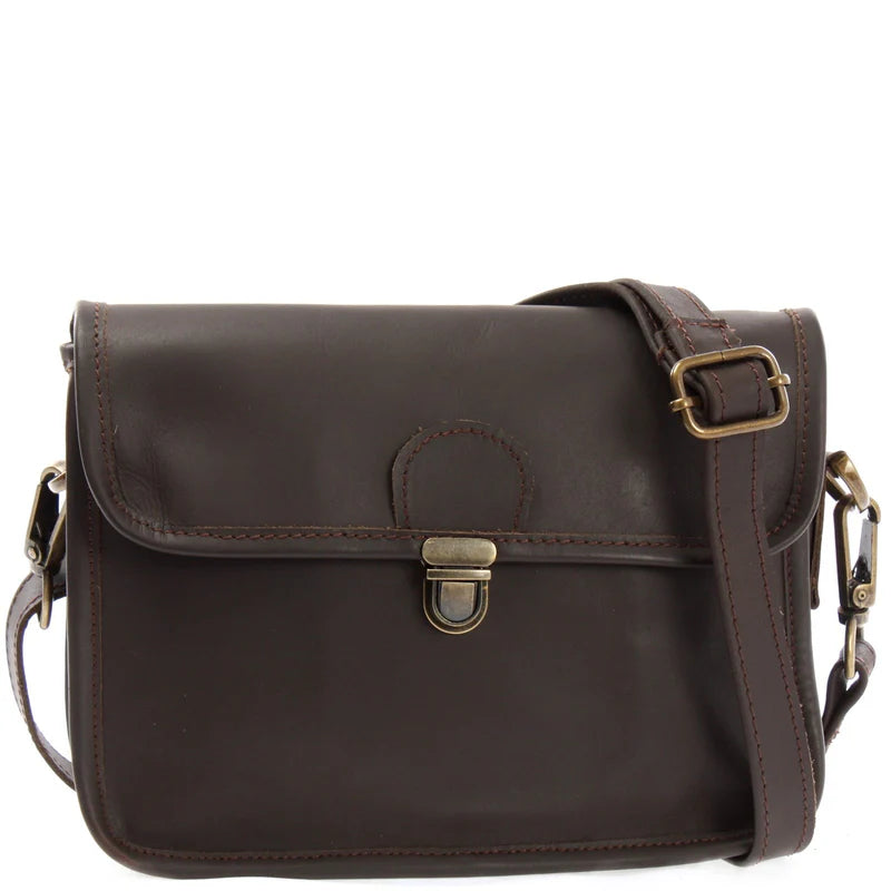 Waxed Cowhide Leather Messenger Bag - Compact & Versatile