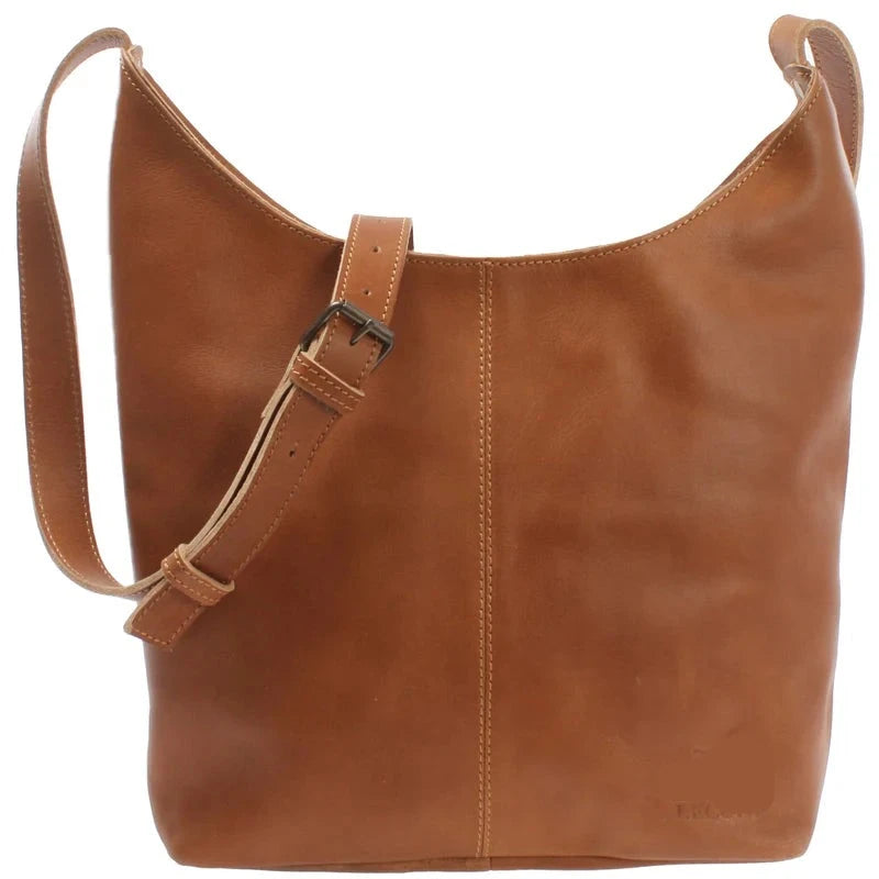 Fawn Buffalo Leather Shoulder Bag