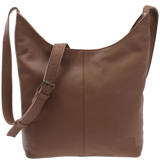 Fawn Buffalo Leather Shoulder Bag